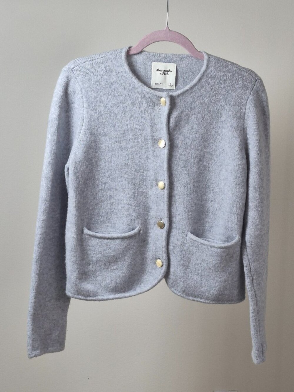 Abercrombie Fitch Cardigan Womens S Soft Knit Gold Button Lady Jacket Preppy